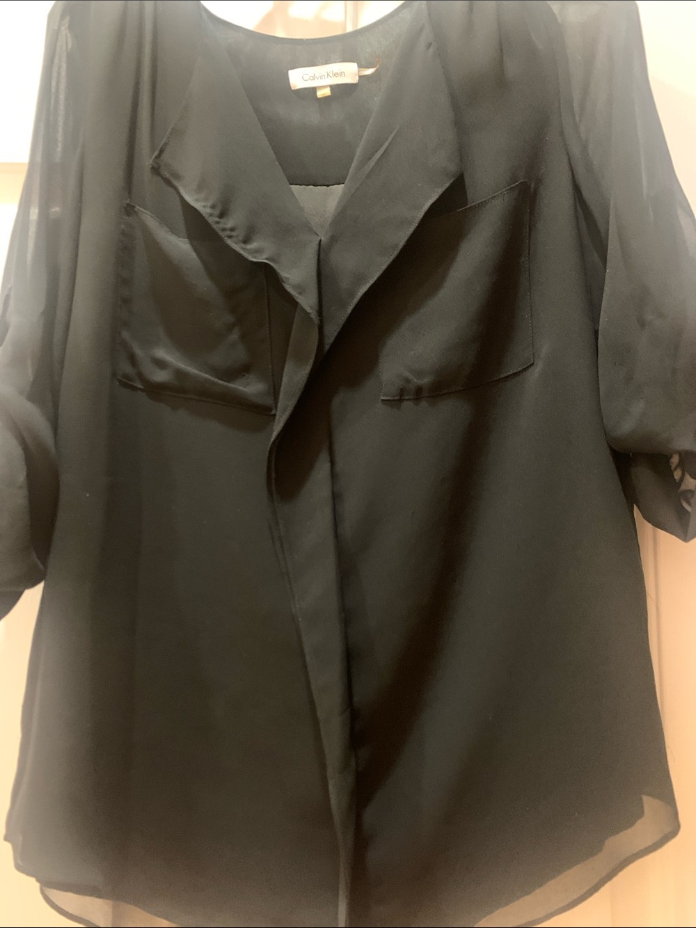 Calvin Klein Black Sheer Blouse